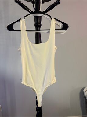 Blue Rain Cream Scoop Neck Bodysuit